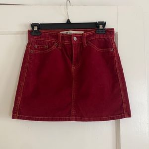 Vintage Gap Red Corduroy Mini Skirt